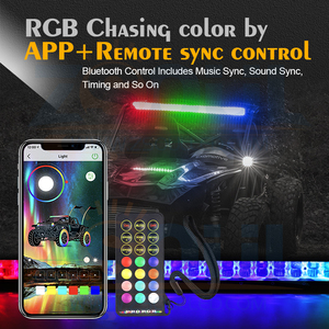 32&quot; 38&quot; 42&quot; 50&quot; Slim Single Row RGB Chasing LED Light Bar with <strong>Remote</strong> and App Sync Control for Truck Jeep Car - Product Image 6