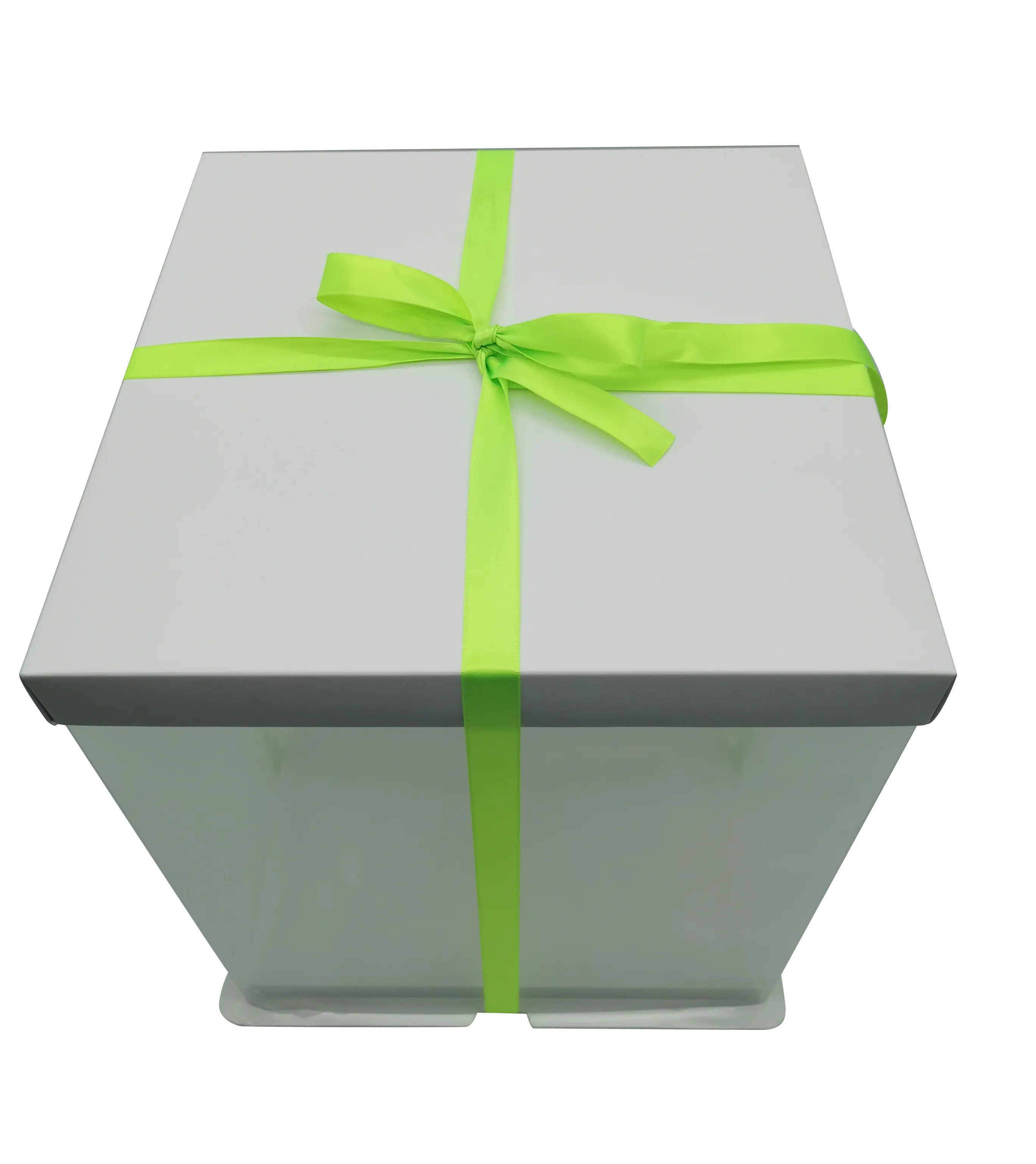 wholesale custom size white gift box transparent large box clear cake box for packaging