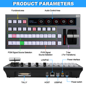 FoMaKo KC700 OEM ODM Аудио Видео система прямой трансляции распределительный щит панель управления видеомикшер переключатель ATEM Switcher клавиатура - Product Image 6