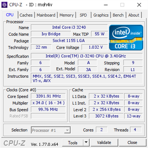 High <strong>Speed</strong> Legacy Intel Core <strong>Processors</strong> 2 Total Cores 4 Total Threads I3 3240 CPU for <strong>Computer</strong> - Product Image 6