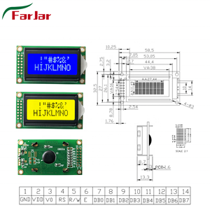 Gute Qualität 0802A 0802 LCD-Zeichen LCD-Bildschirm 8 * 2-Zeilen-LCD-Anzeigemodul Blauer Bildschirm - Product Image 6