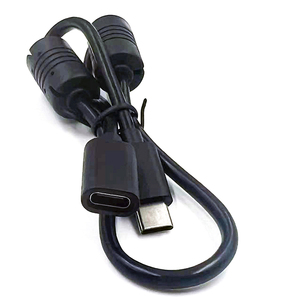 Toptan özel dayanıklı korumalı USB Typc C erkek çift ferritler ile USB-C kadın kordon kablosu - Product Image 1