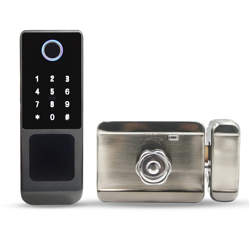 HahaLock App Fingerprint Smart Door Lock Waterproof Outdoor Gate Bluetooth Password IC Card Lock keyless Deadbolt Mechanical Key
