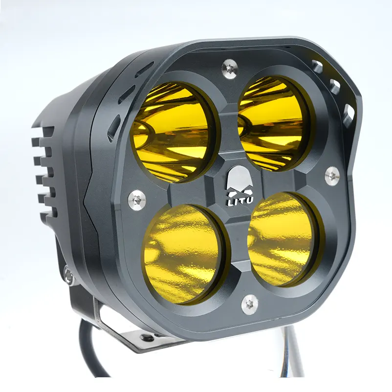 4 इंच की एलईडी लाइट बार 12 वी 24 वी कार पीले कोहरे के लिए लाइट बार 12 वी 24 वी मोटर साइकिल ट्रैक्टर