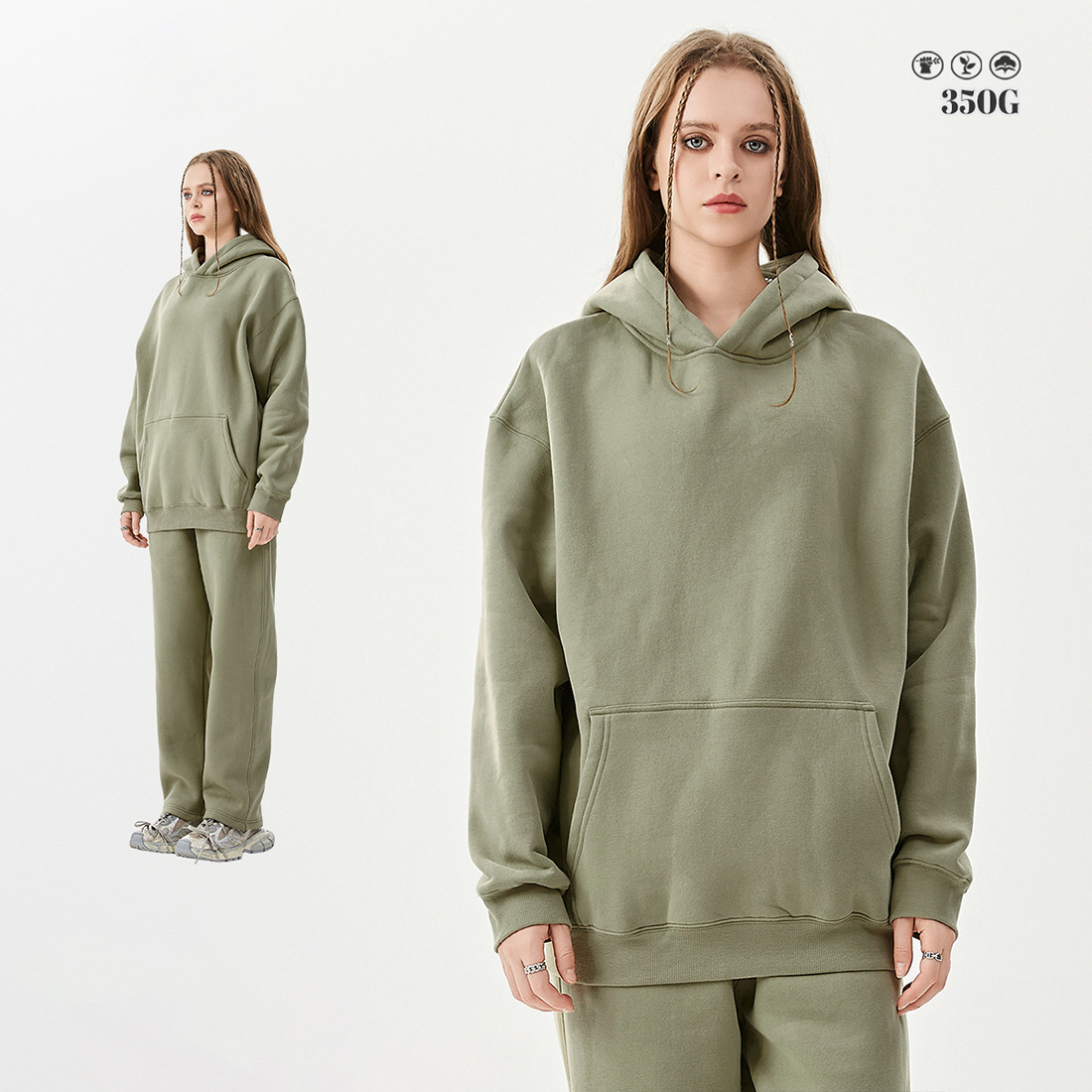 Grayish green hoodie