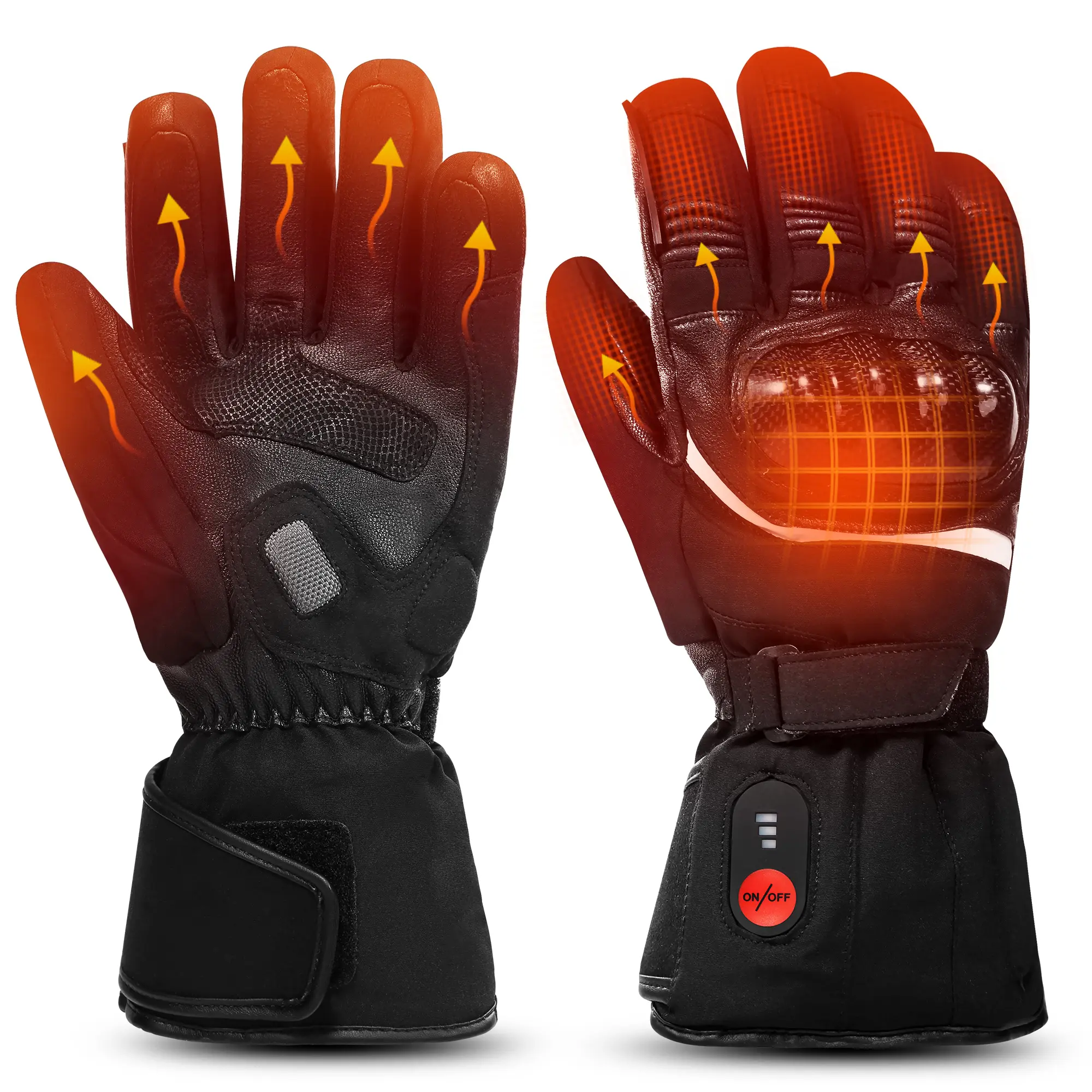 Guantes Térmicos de cuero para invierno, resistentes al agua, para moto, carreras, esquí, frío extremo