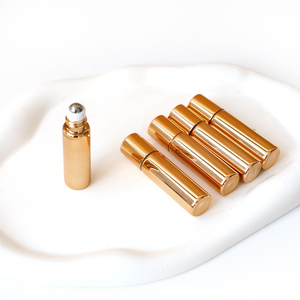 <strong>Deluxe</strong> 5ml 10ml Electroplated Gold and Silver Essential <strong>Oil</strong> Glass Roll Bottle with Stainless Steel Roller Ball,Eye Serum - Product Image 3