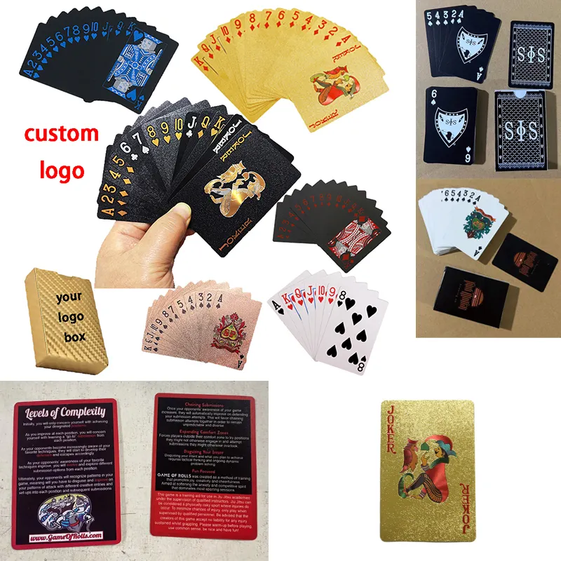 Custom Impresso Metal lata caixa Poker Jogo Playing Card Recipiente Oração Presente frente cartão caso atacado impermeável plástico pvc
