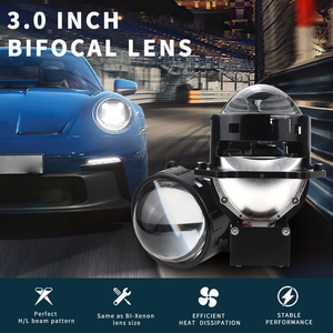 RAYCH P90 Bi <strong>Led</strong> 3inch Biled Projector Headlight Universal <strong>80w</strong> 9000lm 6000k <strong>White</strong> Projector Lens Auto Lighting System for Car - Product Image 2