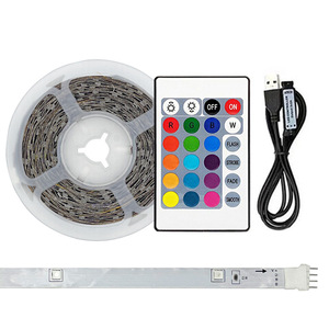ไฟแถบ LED USB 5V RGB หลากสี24คีย์รีโมทคอนโทรลพร้อมกล่องแบตเตอรี่สำหรับพื้นหลังทีวีไฟบรรยากาศ - Product Image 5