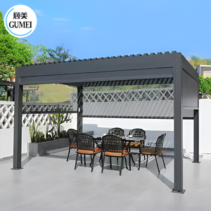 Pergola nhôm ngoài trời Patio bioclimatic hệ thống ngoài trời cơ giới louvered nhôm pergola vườn xây dựng với màn hình Zip - Product Image 6