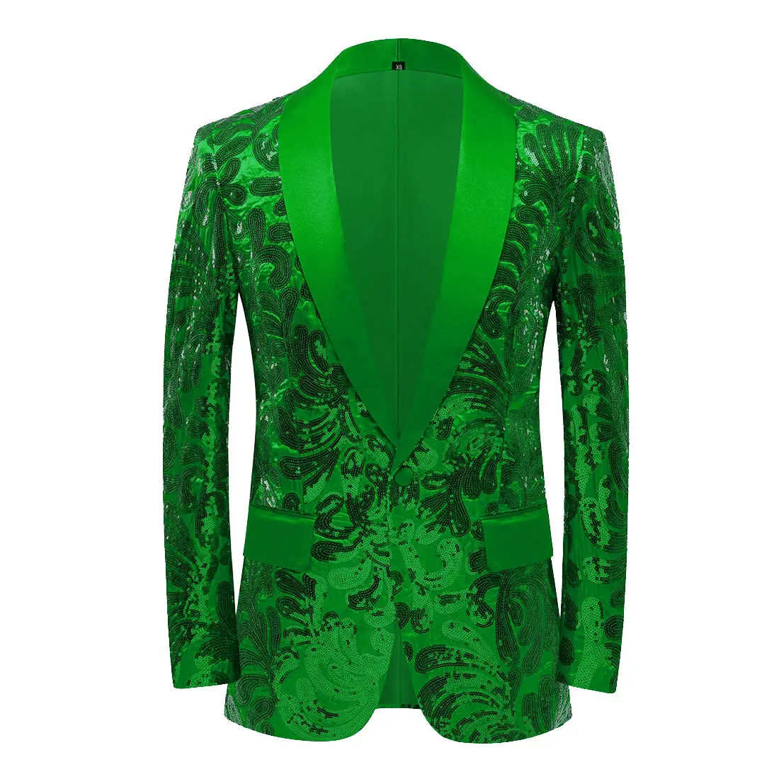 Destacado Blazer Prom Trajes Verde Lujo Blazers Traje de fiesta de lentejuelas de moda para ocasiones festivas