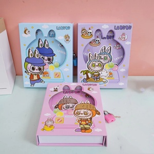 Labubu Página en color con bloqueo Cuaderno de dibujos animados A6 Cuaderno portátil Bloc de notas diario Oficina Estudiante Papelería al por mayor - Product Image 2