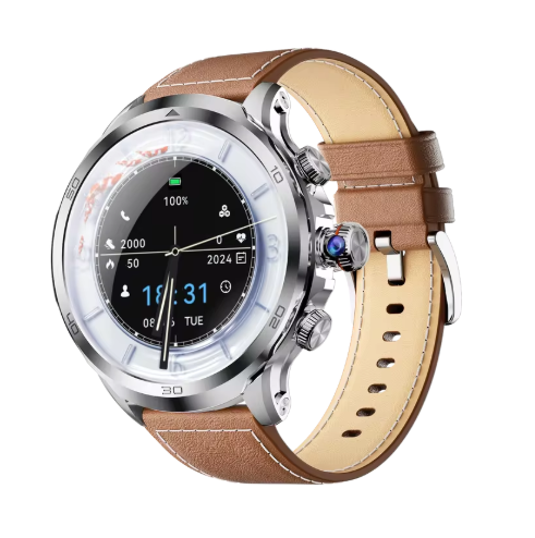 Cuir marron + Caoutchouc gris