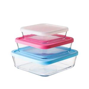 流行的玻璃烤盘套装带塑料盖玻璃烤盘套装带盖子烤盘 - Product Image 3