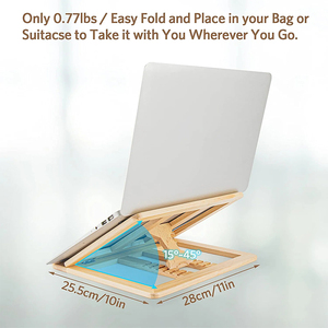 Bằng Gỗ Mac Cuốn Sách Đứng Cho Bàn Xách Tay Phổ Máy Tính Xách Tay Bằng Gỗ Máy Tính Xách Tay Đứng Có Thể Gập Lại Gỗ Máy Tính Xách Tay Riser Có Thể Điều Chỉnh Máy Tính - Product Image 2