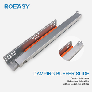 ROEASY 3 pliegues amortiguador cesta cajones canal empujar para abrir rieles telescópicos ocultos cierre suave bajo montaje oculto cajón deslizante - Product Image 4