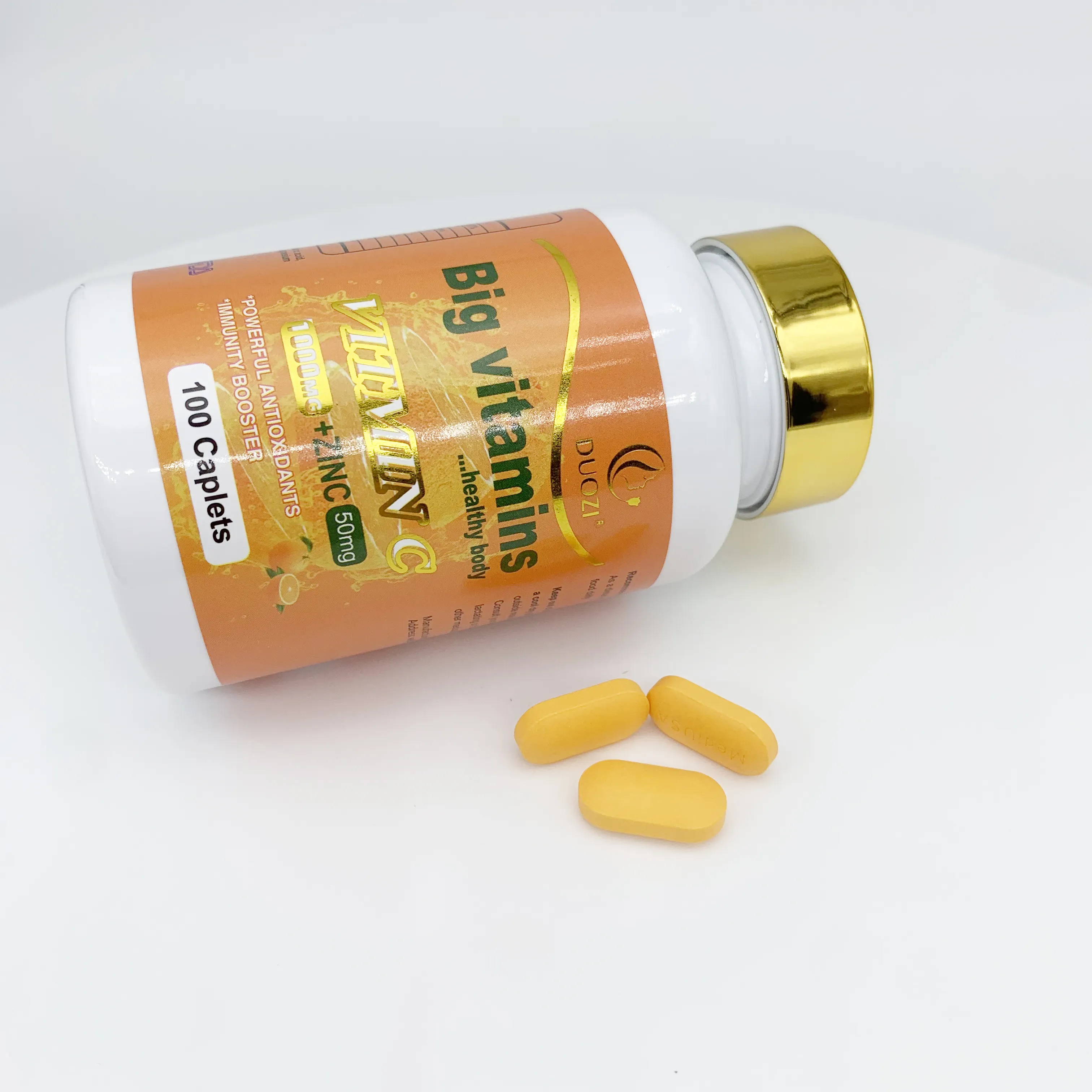 Oem Beste Prijs Vitamine C 1000Mg Zink 500Mg Tablet Immuniteit Booster Supplement Mannen Vrouwen Vitamine Tablet