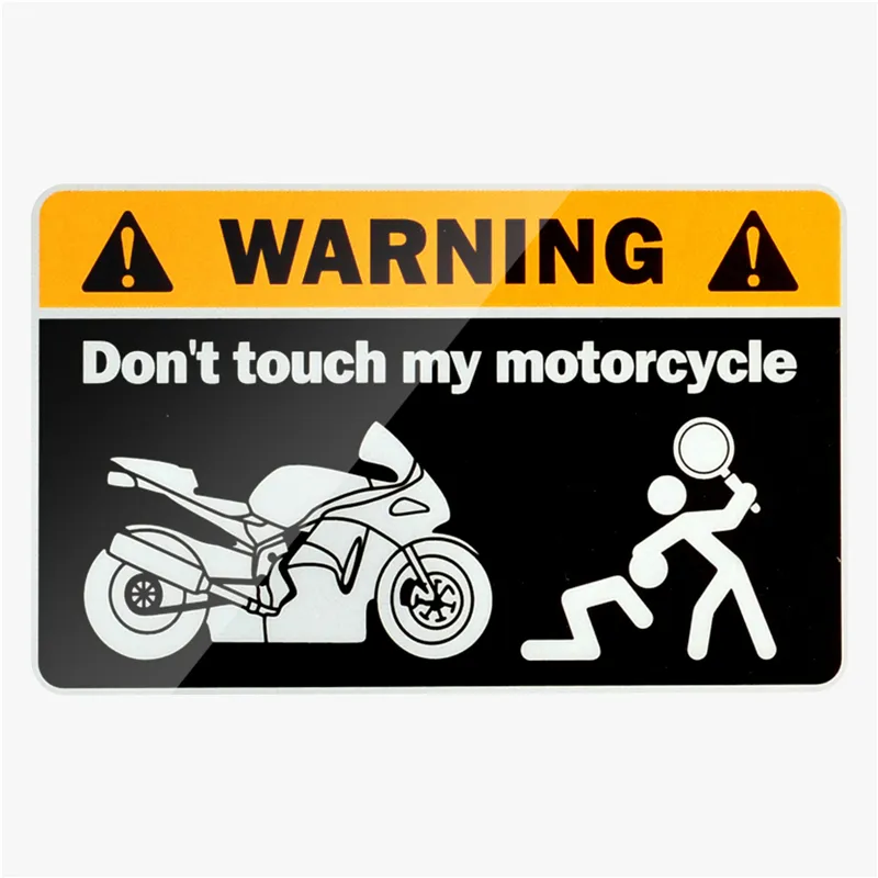 ملصق دراجة نارية ثلاثي الأبعاد لا تلمس التحذير لا تلمس دراجتي النارية لجميع طرازات شعار الدراجات النارية