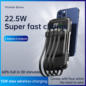 MAXUN Wireless Charging Power Bank 20000mAh Portable 2 <strong>Input</strong> 6 <strong>Output</strong> with Flashlight for Mobile Phone Fast Charge Power Bank - Product Image 2