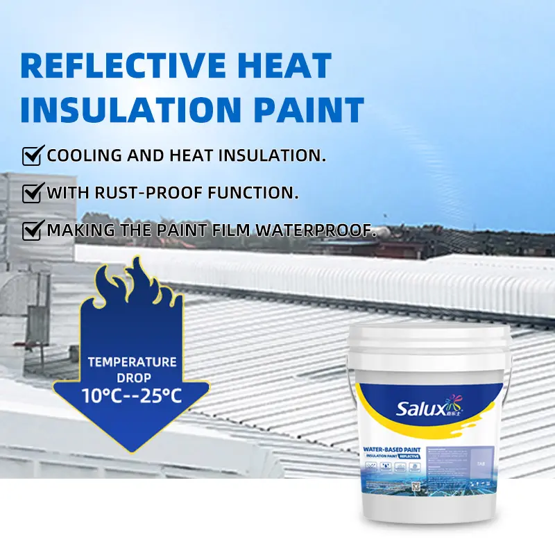 Pintura en aerosol de pared resistente al calor, pintura de aislamiento térmico impermeable, protector solar para techo, pintura de techo de silicona blanca reflectante de calor