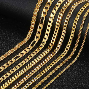 RINNTIN SC toptan 925 gümüş 18K 14K zincir Kolye takı Hip Hop yakası küba Cadena Kolye altın kaplama zincir kadınlar erkekler için - Product Image 1