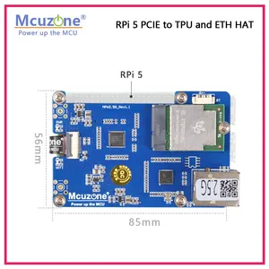MP2.5G-TPU Raspberry Pi 5 PCIE to TPU E 2.5G Ethernet HAT M.2 E interfaccia chiave, supporto Google coral Edge TPU Custom - Product Image 3