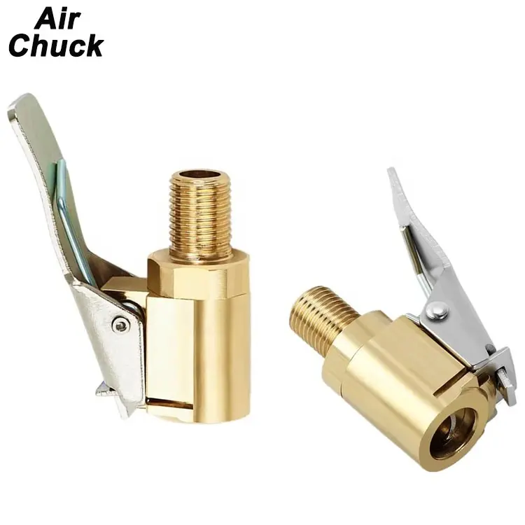 Sekrup pada chuck udara ban aliran terbuka bahan kuningan dengan adaptor klip 8mm selang bor