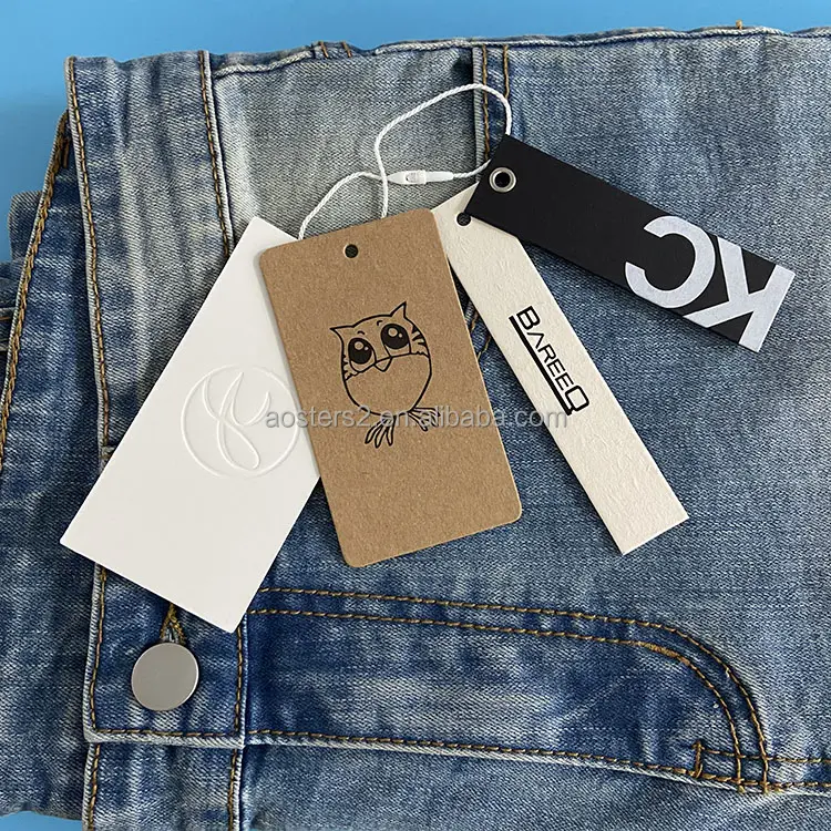 practical high grade garment tags black cardboard swing tickets blank custom metal hang tags mailing bag