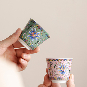 Sıcak satış çay fincanı emaye renk bardak hediye kutusu klasik tarzı çin çay bardağı - Product Image 5