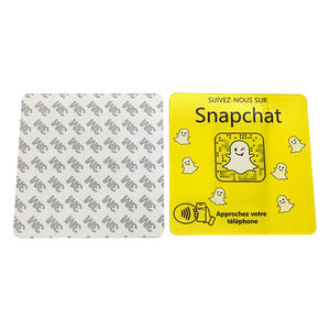 NFC智能卡谷歌评论 & Snapchat由pvc卡制成13.56mhz频率射频识别防水环氧社交媒体评论站