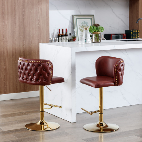 Burgundy + PU Leather + Foam