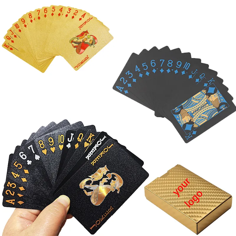 Carte personalizzate per ricette da Cocktail stampa Set di carte da poker con ricette miste carte da gioco oro nero bianco argento blu rosso