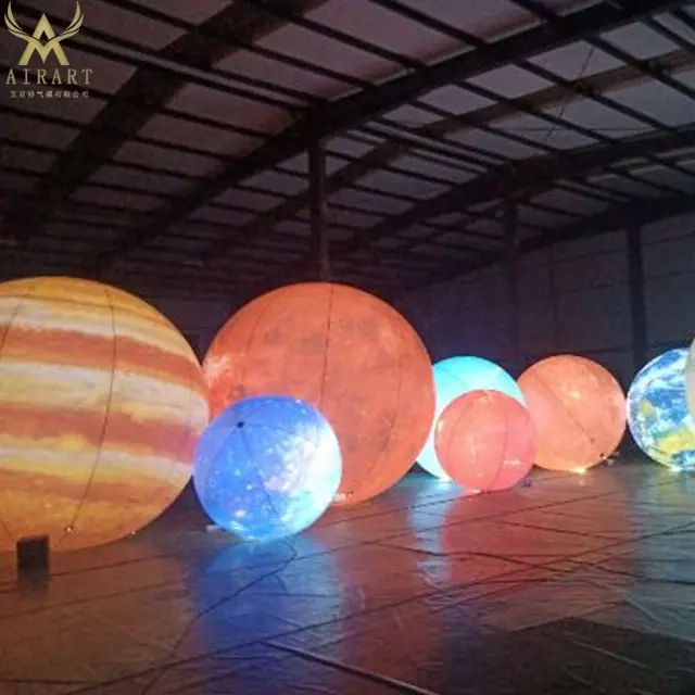 Club night Carnival festival romántica estrella tema iluminación planeta globo estrella inflable, personalizar blow up planet balloon