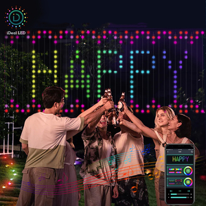 400 LED Pattern and Text Programmable Music Sync Smart LED Curtain Lights String con APP e Controller remoti - Product Image 1