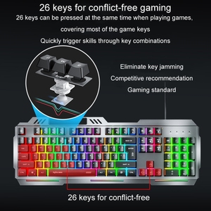 Most Welcomed Inphic K2 104 Keys Wired Gaming <strong>Keyboard</strong> USB Quiet Office Metal Panel Mechanical <strong>Keyboard</strong> With 7 Color Backlit - Product Image 5