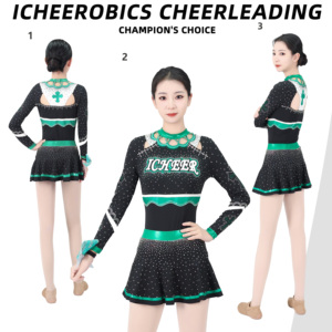 अनुकूलित चींटी टीम वर्दी पैकेज छोटे लंबे स्लीव रूफल्ड स्कर्ट काले हरे सफेद नीले रंग के थोक आदेश वर्दी - Product Image 4