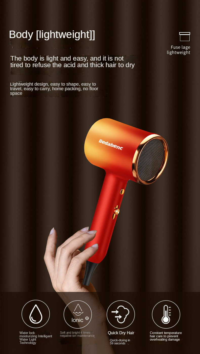 New fashion hair dryer constant temperature professional negative ion hair dryer flight travel household dormitory gifts OEM
