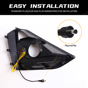 フロントフォグライトカバーLED DRL Isuzu DMax 2024 2025昼間ランニングライトターン信号ヘッドライト12V - Product Image 4