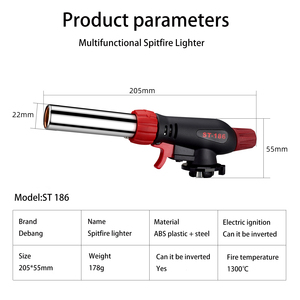 Debang Xách Tay Ẩm THỰC Gas <span class=keywords><strong>Torch</strong></span> Nhẹ Hơn Màu Xanh Ngọn Lửa Sưởi Ấm Máy Bay Phản Lực <span class=keywords><strong>Torch</strong></span> Cho Nấu Ăn Refillable - Product Image 6