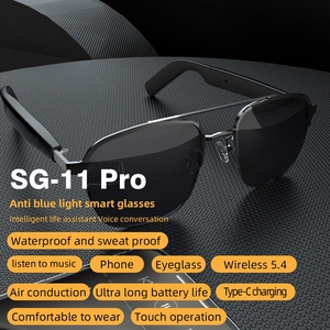 <span class=keywords><strong>2025</strong></span> yeni moda <span class=keywords><strong>SG</strong></span>-11 Pro TWS kulaklık kablosuz akıllı güneş gözlüğü BT arayarak güneş gözlüğü kulaklıklar erkekler kadınlar için sürüş bisiklet