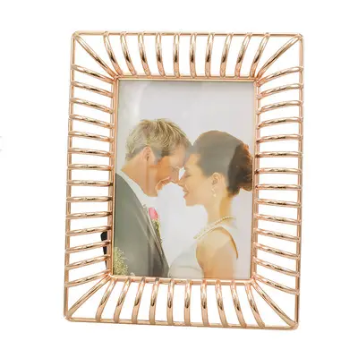 Modern nordic gold metal wire picture frames for home decor accept customized size