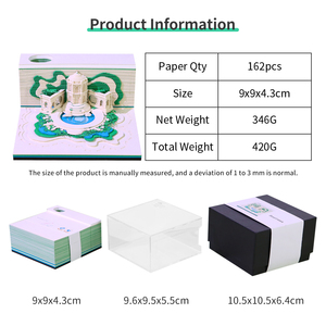 3D <strong>Paper</strong> Art Craft <strong>Memo</strong> Pad Oasis Garden Building Laser Cut <strong>Paper</strong> Notes Tear Off Custom 3D Model <strong>Paper</strong> <strong>Block</strong> <strong>Cube</strong> for Bookmark - Product Image 6