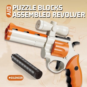 DIY組み立てピストルおもちゃ銃セット子供用ショットガン弾丸ランチャーシミュレート手動リボルバーサイレンサー付き - Product Image 2