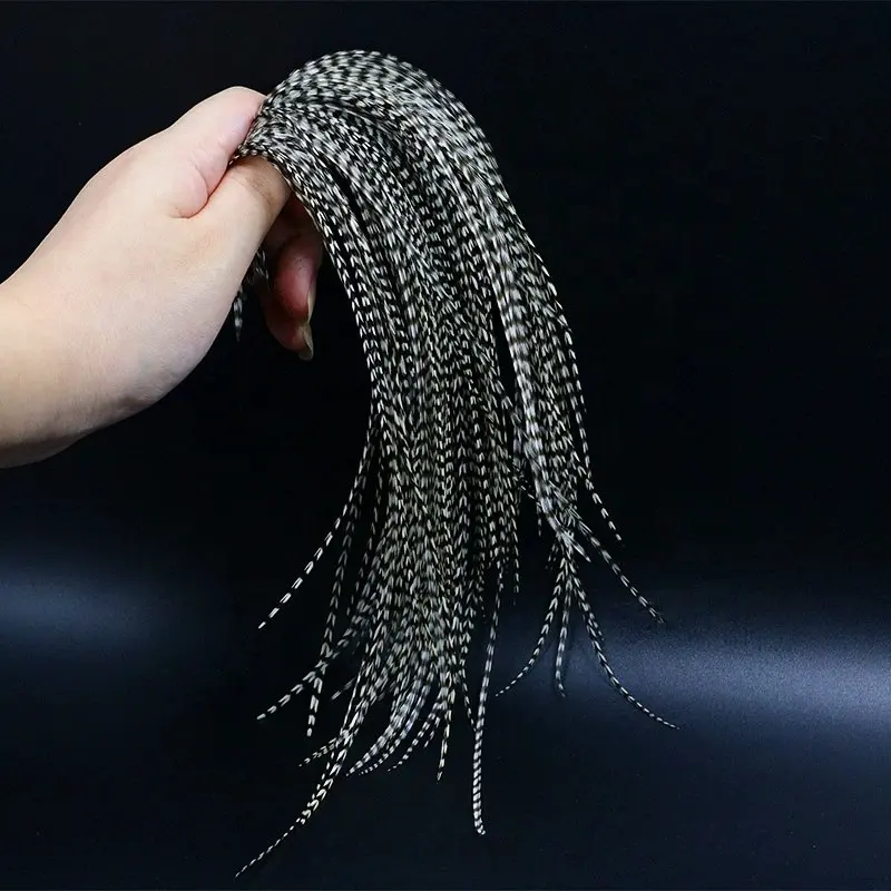 Wholesale cheap Grizzly Feather Hair Extensions Natural Color Clip Feather