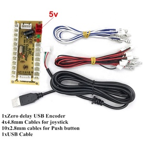 Controlador de Juego Arcade sin retardo de 5V codificador USB para PC, kit de botones de presión para PC MAME Raspberry Pi Retropie Projects