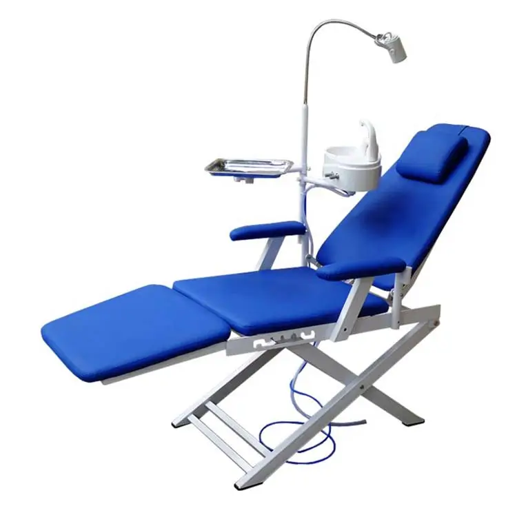 Chaise dentaire Portable avec fauteuil Mobile, chaise dentaire pliante, avec lampe LED de fonctionnement et plateau