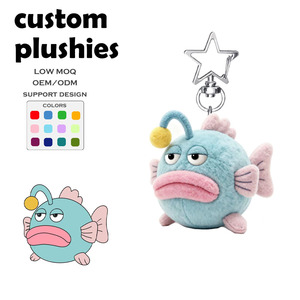 Dễ thương và xấu xí cá Keychain tùy chỉnh bán buôn nhỏ quái vật đồ chơi sang trọng Ba lô búp bê quà tặng sinh nhật - Product Image 1