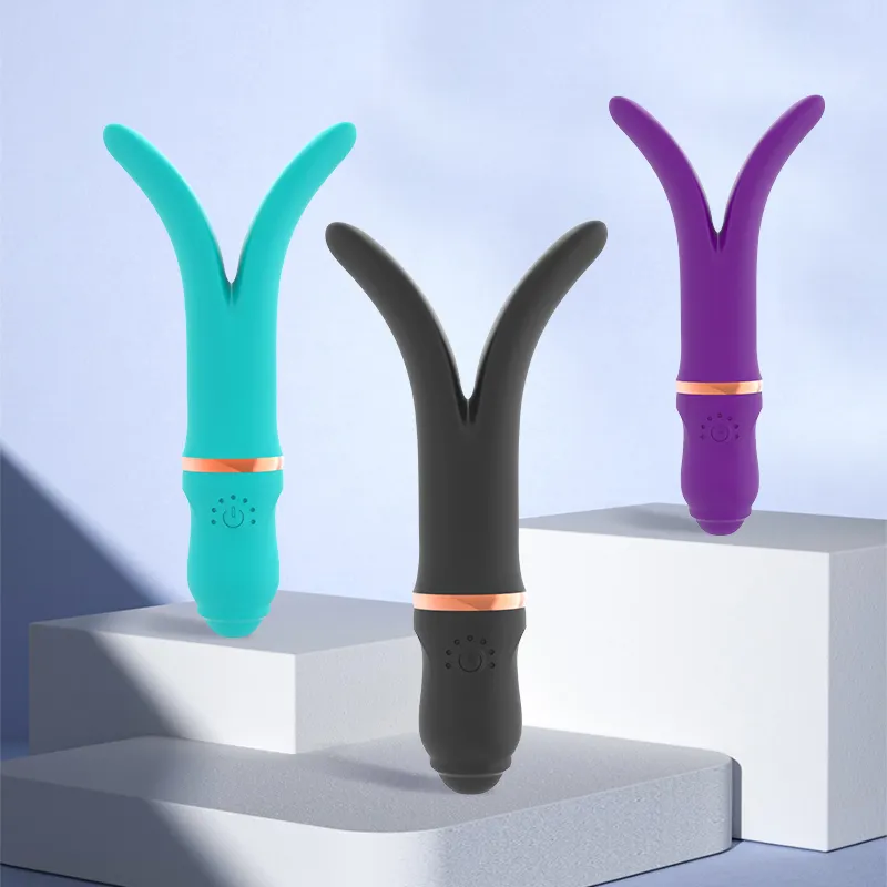 Chất lượng hàng đầu Vibrator nữ bifurcated Vibrator g-spot kích thích nữ masturbator massage Stick quan hệ tình dục sản phẩm cho người lớn