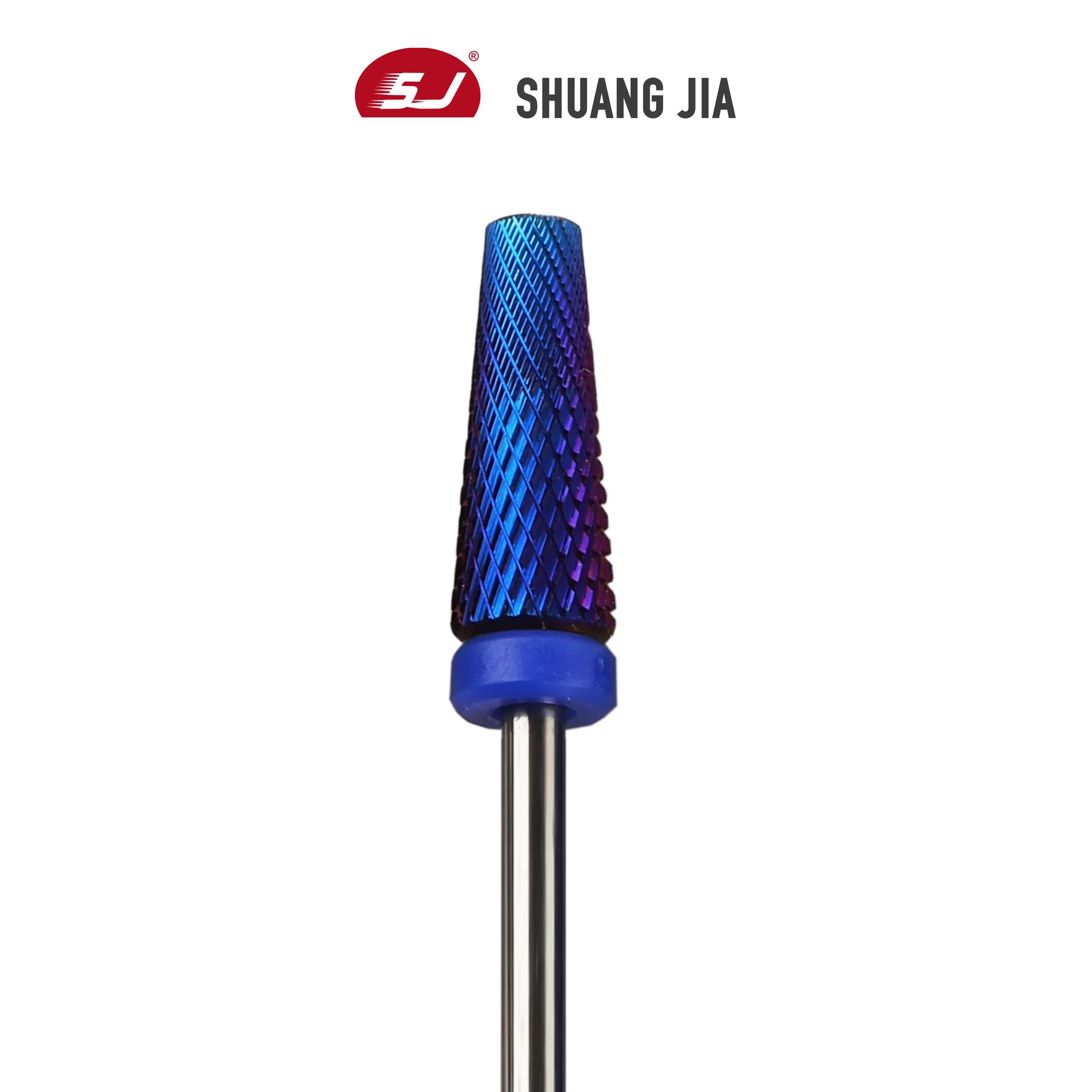 SHUANGJIA Professional Mixed Cuts Blue Nano Coating Safety Manicure Tungsten Carbide nail drill bits